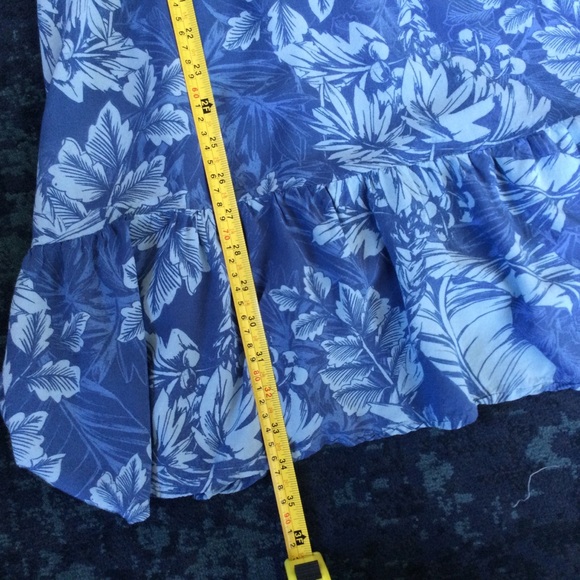 A.n.a. New Approach Summer Dress XXL Rayon Ruffle Hem Blues Vacation Beach - Picture 11 of 11